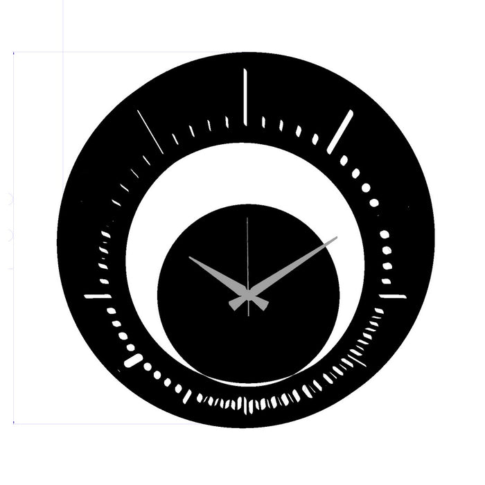 Orologio da Parete Essenziale 3, Nero, Metallo, 40x0,15x40 cm cm, DESIGN MANIA