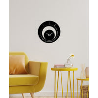 Orologio da Parete Essenziale 3, Nero, Metallo, 40x0,15x40 cm cm, DESIGN MANIA