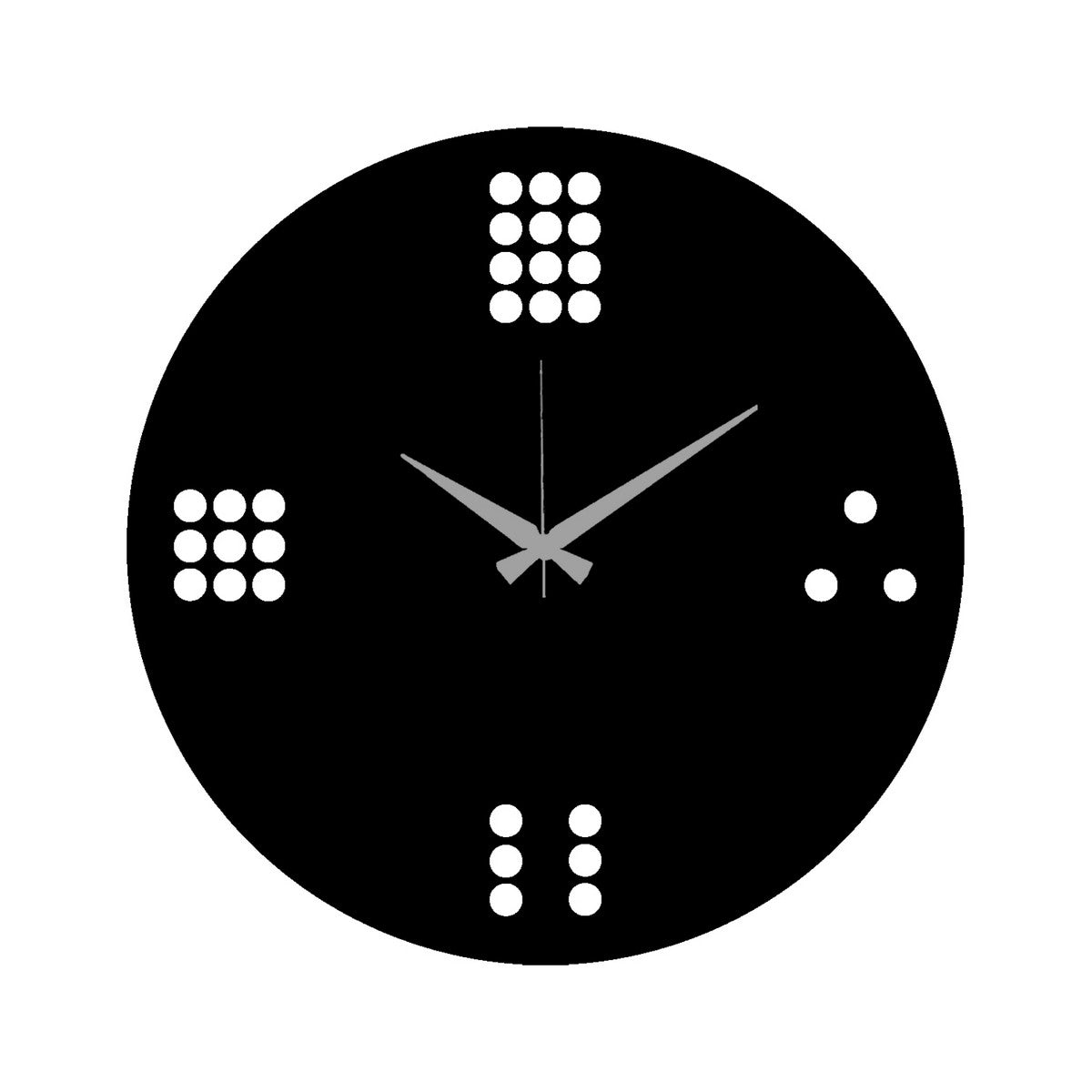 Orologio da Parete Essenziale 4, Nero, Metallo, 40x0,15x40 cm cm, DESIGN MANIA