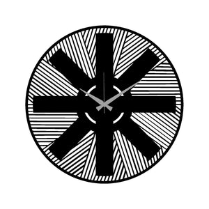 Orologio da Parete Geometrico 56, Nero, Metallo, 40x0,15x40 cm cm, DESIGN MANIA