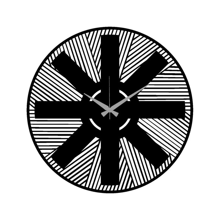 Orologio da Parete Geometrico 56, Nero, Metallo, 40x0,15x40 cm cm, DESIGN MANIA