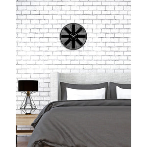 Orologio da Parete Geometrico 56, Nero, Metallo, 40x0,15x40 cm cm, DESIGN MANIA