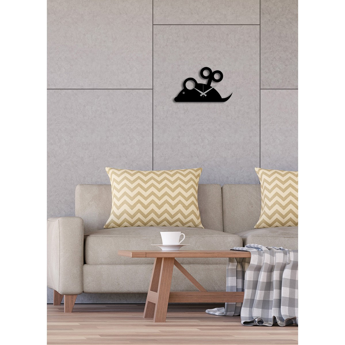 Orologio da Parete Topo, Nero, Metallo, 33x0,15x20 cm, DESIGN MANIA