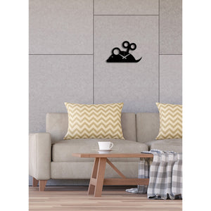 Orologio da Parete Topo, Nero, Metallo, 33x0,15x20 cm, DESIGN MANIA