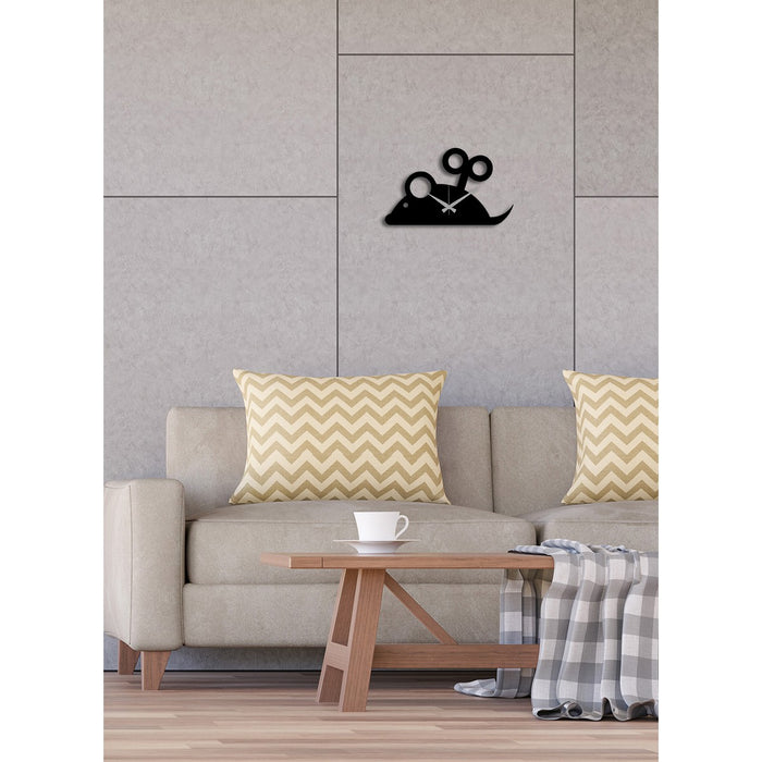 Orologio da Parete Topo, Nero, Metallo, 33x0,15x20 cm, DESIGN MANIA