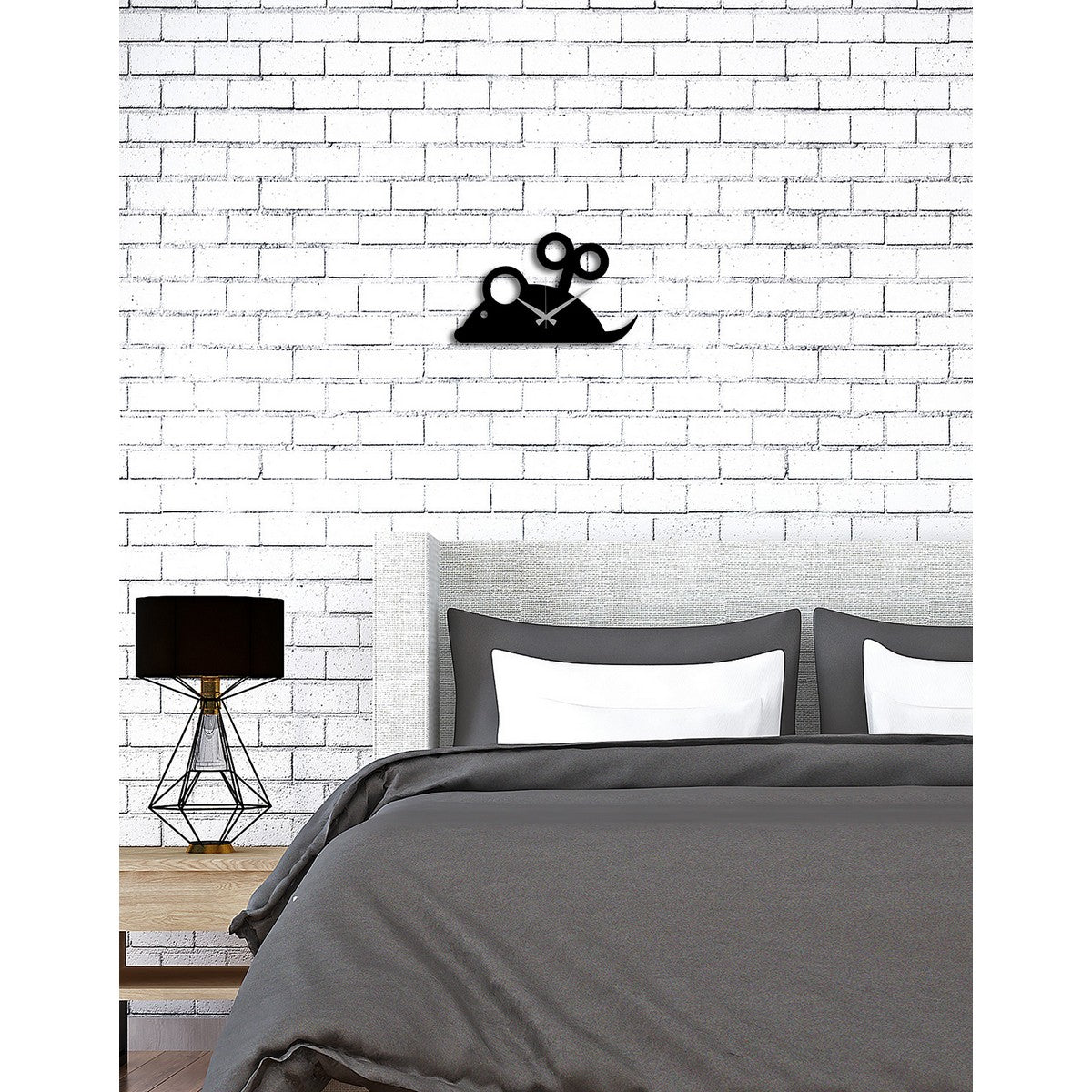 Orologio da Parete Topo, Nero, Metallo, 33x0,15x20 cm, DESIGN MANIA