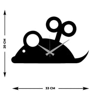 Orologio da Parete Topo, Nero, Metallo, 33x0,15x20 cm, DESIGN MANIA