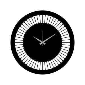 Orologio da Parete Geometrico 57, Nero, Metallo, 40x0,15x40 cm cm, DESIGN MANIA