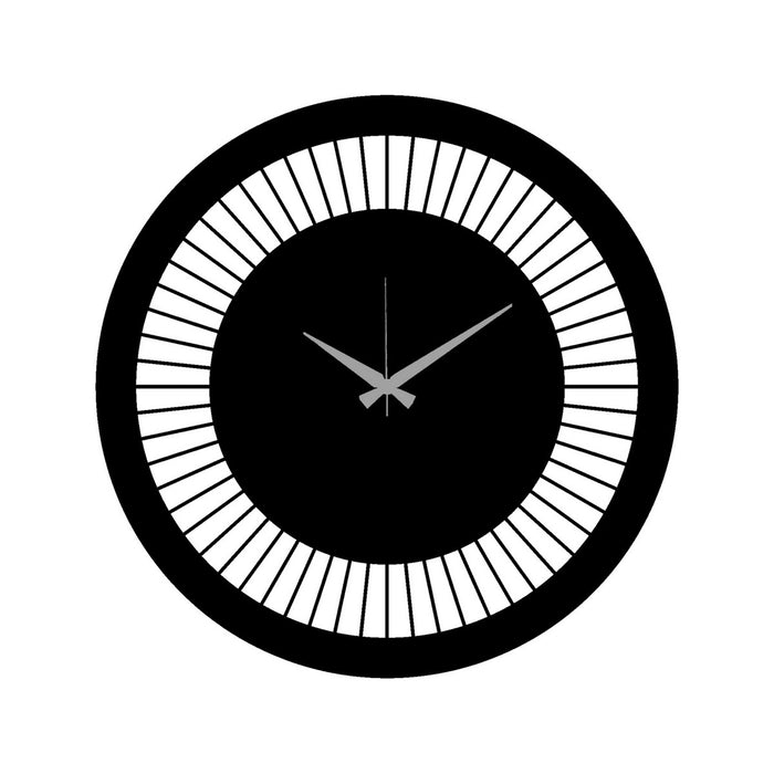 Orologio da Parete Geometrico 57, Nero, Metallo, 40x0,15x40 cm cm, DESIGN MANIA