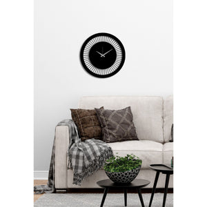 Orologio da Parete Geometrico 57, Nero, Metallo, 40x0,15x40 cm cm, DESIGN MANIA