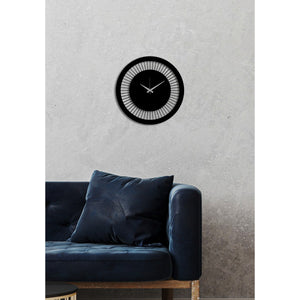 Orologio da Parete Geometrico 57, Nero, Metallo, 40x0,15x40 cm cm, DESIGN MANIA
