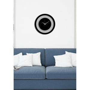 Orologio da Parete Geometrico 57, Nero, Metallo, 40x0,15x40 cm cm, DESIGN MANIA