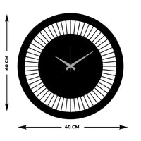 Orologio da Parete Geometrico 57, Nero, Metallo, 40x0,15x40 cm cm, DESIGN MANIA
