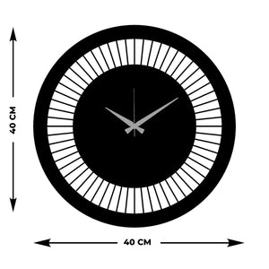 Orologio da Parete Geometrico 57, Nero, Metallo, 40x0,15x40 cm cm, DESIGN MANIA