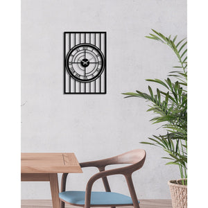 Orologio da Parete Geometrico 59, Nero, Metallo, 50x0,15x74 cm, DESIGN MANIA