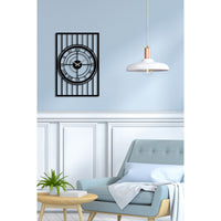 Orologio da Parete Geometrico 59, Nero, Metallo, 50x0,15x74 cm, DESIGN MANIA