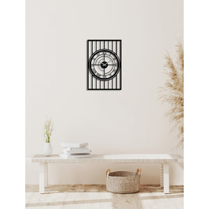 Orologio da Parete Geometrico 59, Nero, Metallo, 50x0,15x74 cm, DESIGN MANIA