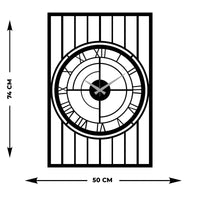 Orologio da Parete Geometrico 59, Nero, Metallo, 50x0,15x74 cm, DESIGN MANIA