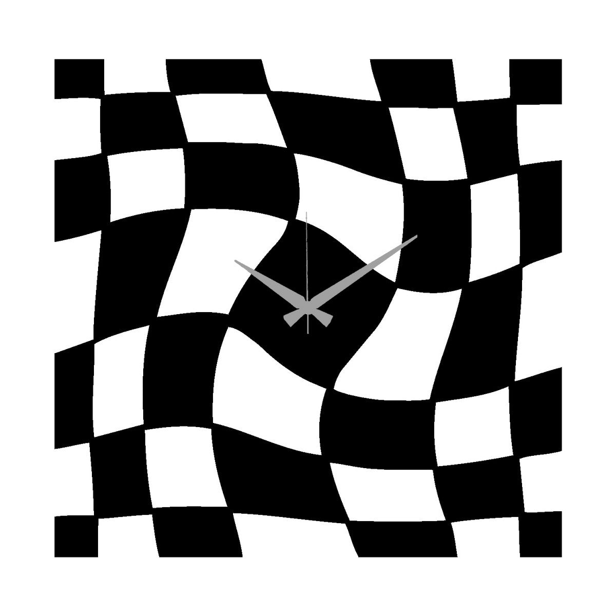 Orologio da Parete Geometrico 61, Nero, Metallo, 41x0,15x40 cm cm, DESIGN MANIA