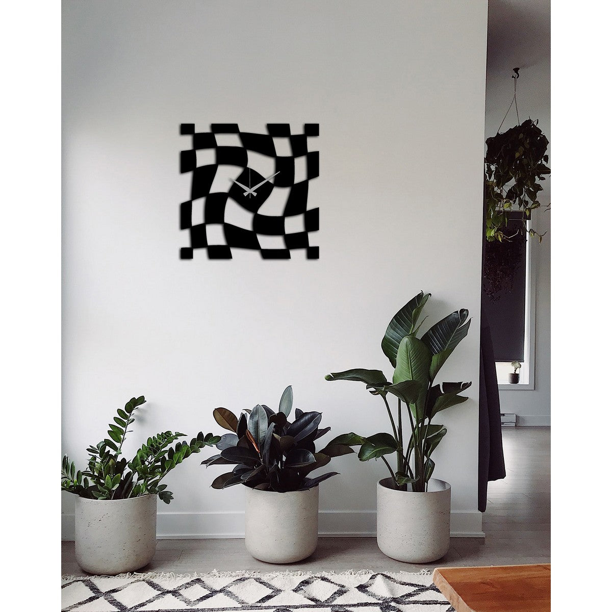Orologio da Parete Geometrico 61, Nero, Metallo, 41x0,15x40 cm cm, DESIGN MANIA