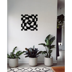 Orologio da Parete Geometrico 61, Nero, Metallo, 41x0,15x40 cm cm, DESIGN MANIA