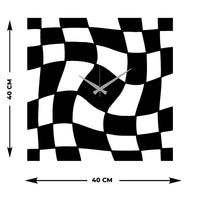 Orologio da Parete Geometrico 61, Nero, Metallo, 41x0,15x40 cm cm, DESIGN MANIA