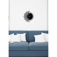 Orologio da Parete Geometrico 64, Nero, Metallo, 44x0,15x50 cm, DESIGN MANIA