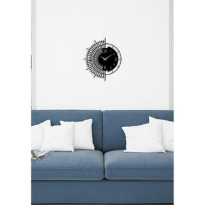 Orologio da Parete Geometrico 64, Nero, Metallo, 44x0,15x50 cm, DESIGN MANIA