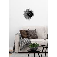 Orologio da Parete Geometrico 64, Nero, Metallo, 44x0,15x50 cm, DESIGN MANIA