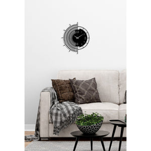 Orologio da Parete Geometrico 64, Nero, Metallo, 44x0,15x50 cm, DESIGN MANIA