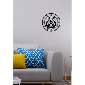 Orologio da Parete Ancore, Nero, Metallo, 50x0,15x50 cm, DESIGN MANIA