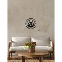 Orologio da Parete Ancore, Nero, Metallo, 50x0,15x50 cm, DESIGN MANIA