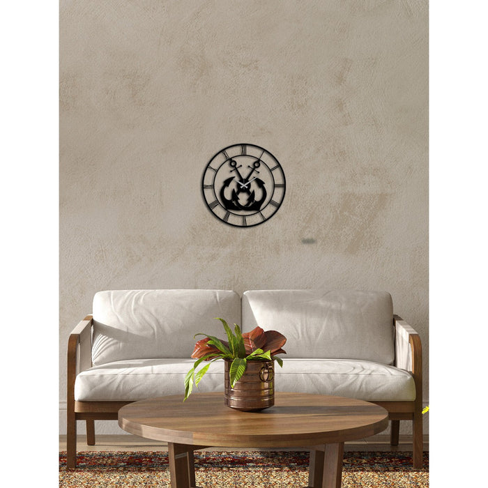 Orologio da Parete Ancore, Nero, Metallo, 50x0,15x50 cm, DESIGN MANIA