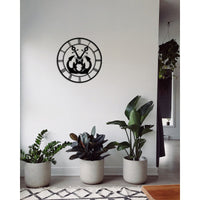 Orologio da Parete Ancore, Nero, Metallo, 50x0,15x50 cm, DESIGN MANIA