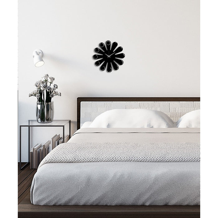 Orologio da Parete Essenziale 12, Nero, Metallo, 45x0,15x45 cm, DESIGN MANIA