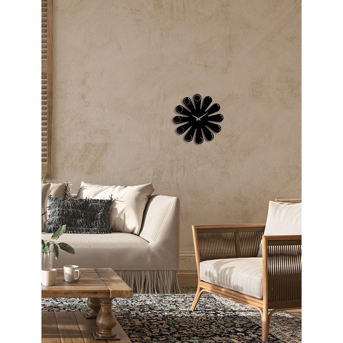 Orologio da Parete Essenziale 12, Nero, Metallo, 45x0,15x45 cm, DESIGN MANIA