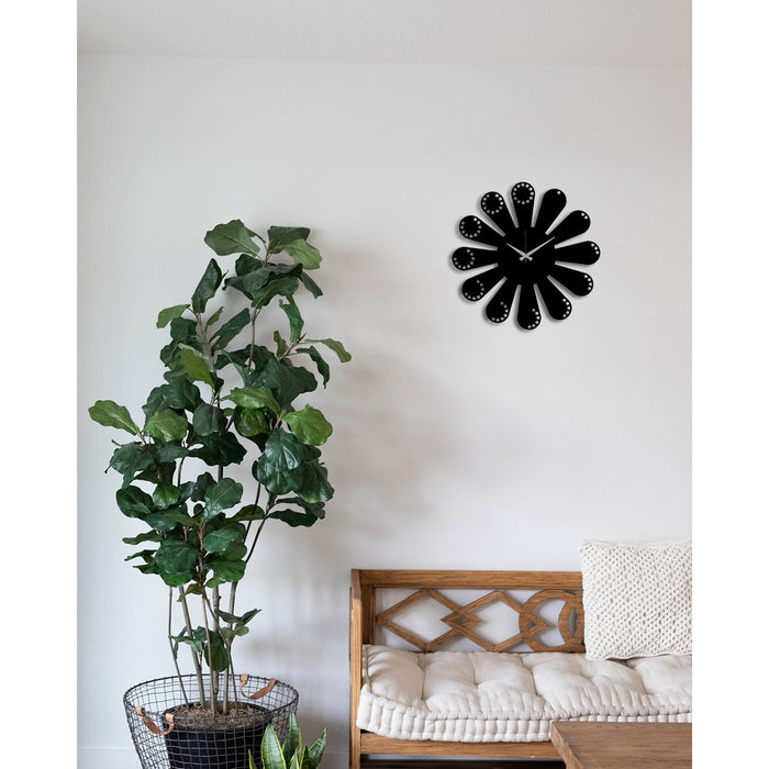 Orologio da Parete Essenziale 12, Nero, Metallo, 45x0,15x45 cm, DESIGN MANIA