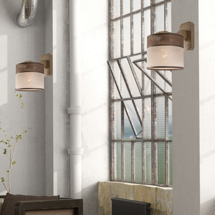 Lampada a Parete Andrea, Marrone, Legno, 23x23x23 cm, Seven Design