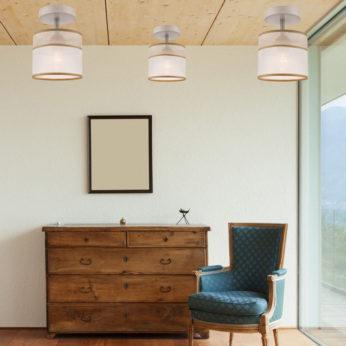 Lampada a Soffitto Andrea, Bianco, Legno, 25x16x16 cm, Seven Design