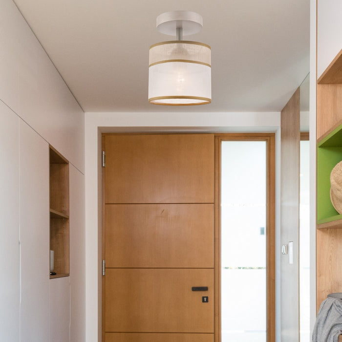 Lampada a Soffitto Andrea, Bianco, Legno, 25x16x16 cm, Seven Design