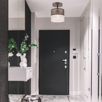 Lampada a Soffitto Andrea, Grigio, Legno, 25x16x16 cm, Seven Design