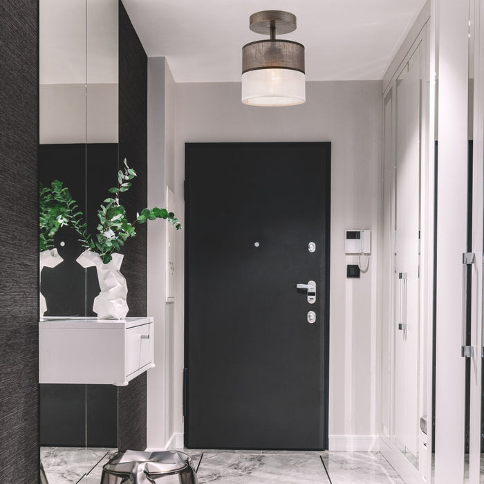 Lampada a Soffitto Andrea, Grigio, Legno, 25x16x16 cm, Seven Design