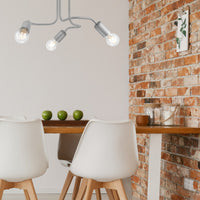 Lampada a Soffitto Charlie, Argento, Metallo, 26x40x40 cm, Seven Design