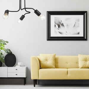 Lampada a Soffitto Charlie, Nero, Metallo, 26x40x40 cm, Seven Design