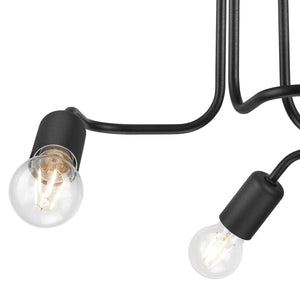 Lampada a Soffitto Charlie, Nero, Metallo, 26x40x40 cm, Seven Design