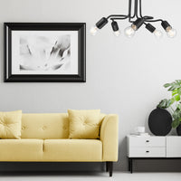 Lampada a Soffitto Charlie, Nero, Metallo, 26x44x40 cm, Seven Design