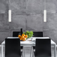 Lampada a Sospensione Franco, Bianco, Metallo, 100x8x8 cm, Seven Design