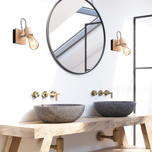 Lampada a Parete Gustavo 1, Marrone, Metallo, 11x13x13 cm, Seven Design