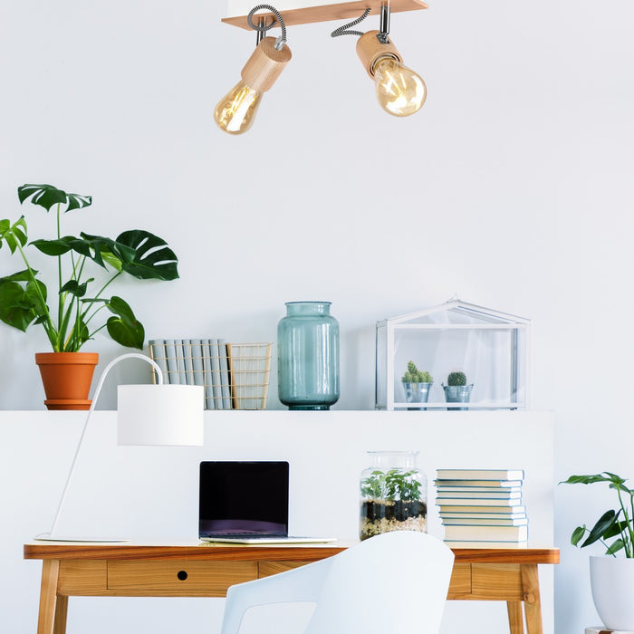 Lampada a Soffitto Gustavo 2, Marrone, Metallo, 13x33x10 cm, Seven Design