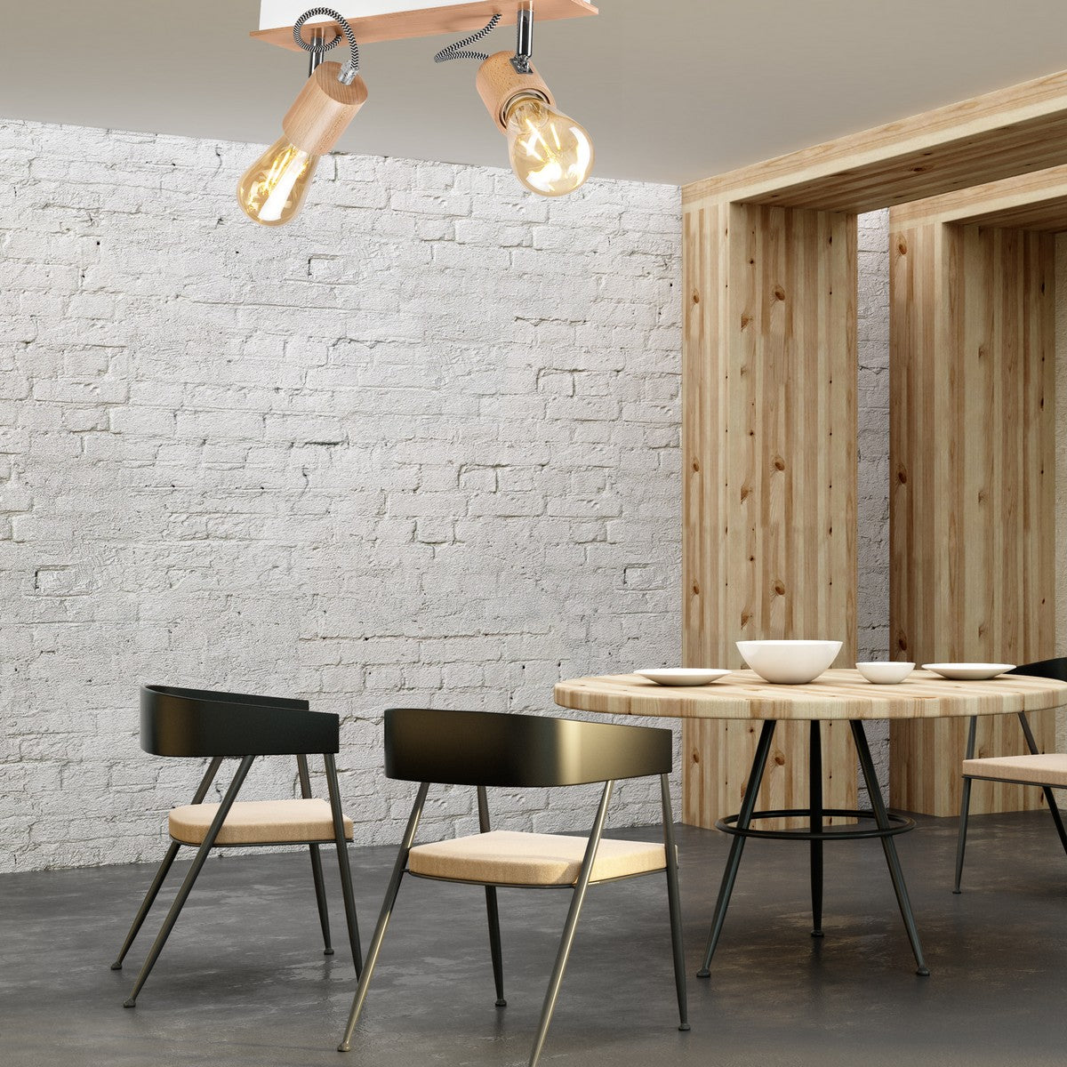 Lampada a Soffitto Gustavo 2, Marrone, Metallo, 13x33x10 cm, Seven Design